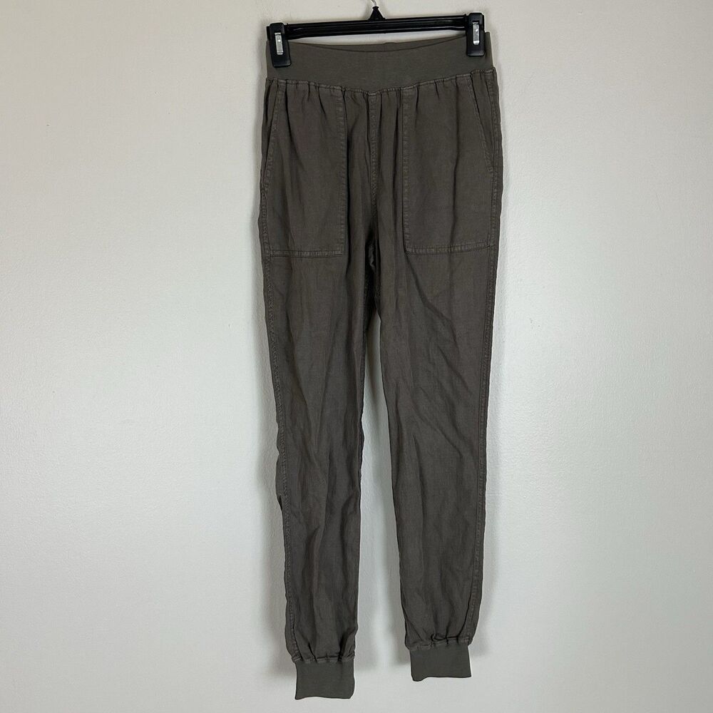 Faherty Arlie Jogger Pants Womens XS Surplus Green Stretch Tencel Linen